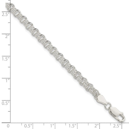 Sterlingsilber 4mm Doppelt Glieder Charm Armband
