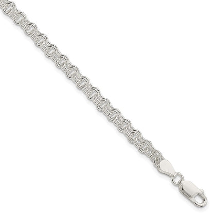 Sterlingsilber 4mm Doppelt Glieder Charm Armband