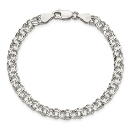Sterlingsilber 5.5mm Doppelt Glieder Charm Armband