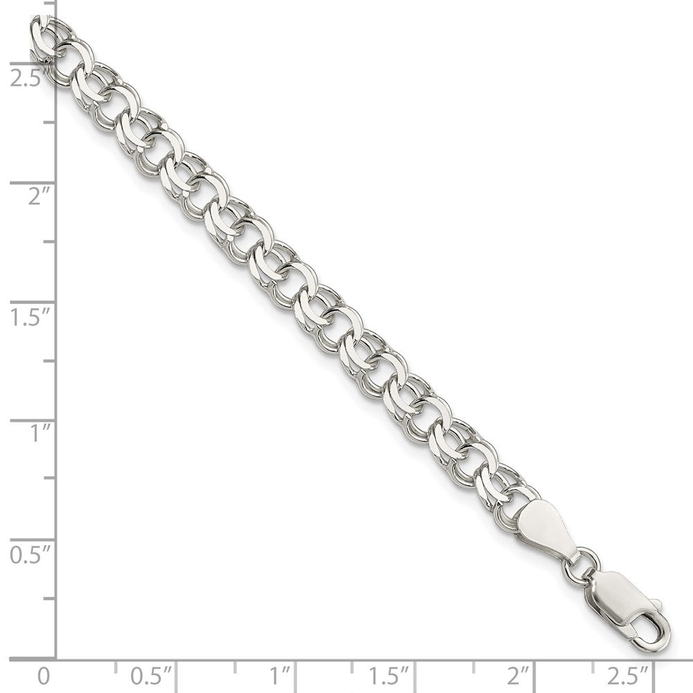Sterlingsilber 6mm Doppelt Glieder Charm Armband