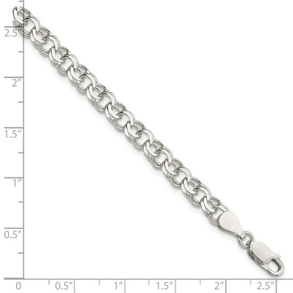 Sterlingsilber 6mm Doppelt Glieder Charm Armband
