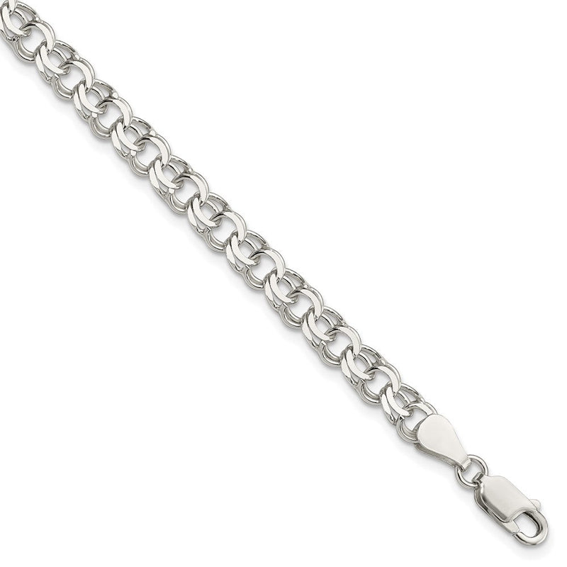 Sterlingsilber 6mm Doppelt Glieder Charm Armband