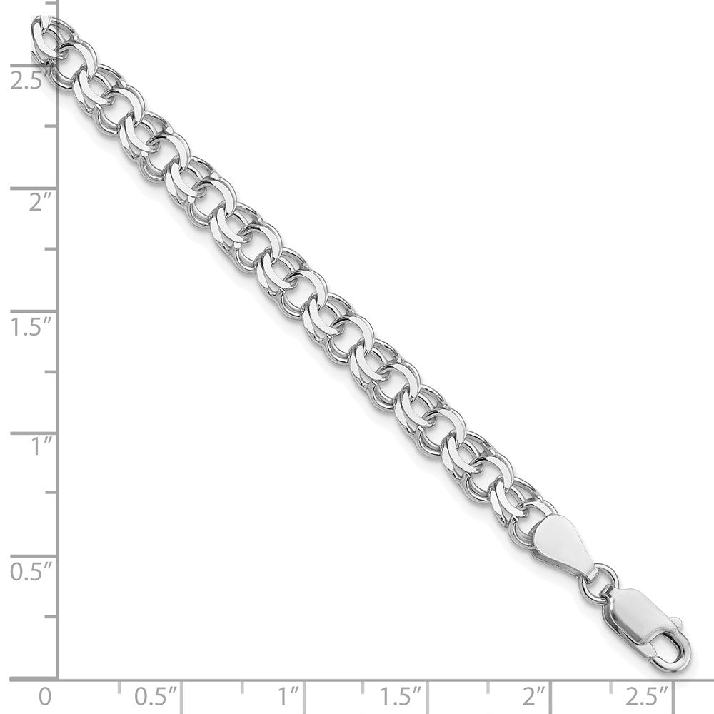 Sterlingsilber Rhodiniert 6mm Doppelt Glieder Charm Armband