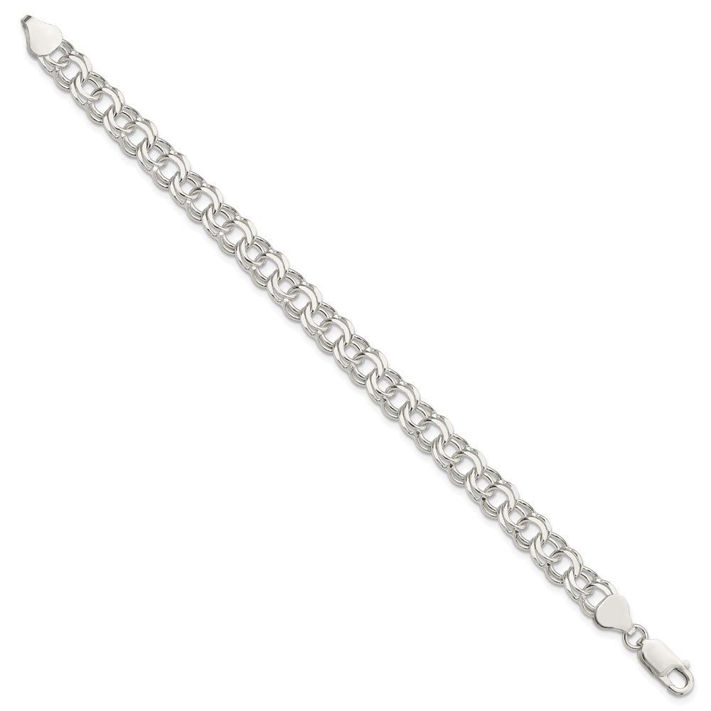 Sterlingsilber 7.6mm Doppelt Glieder Charm Armband