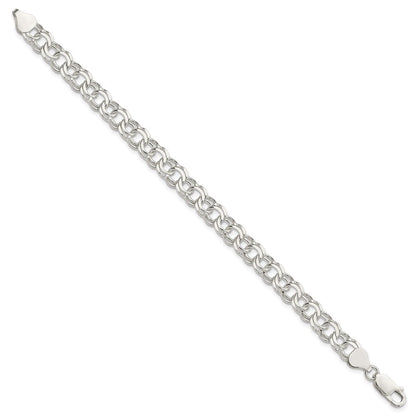 Sterlingsilber 7.6mm Doppelt Glieder Charm Armband