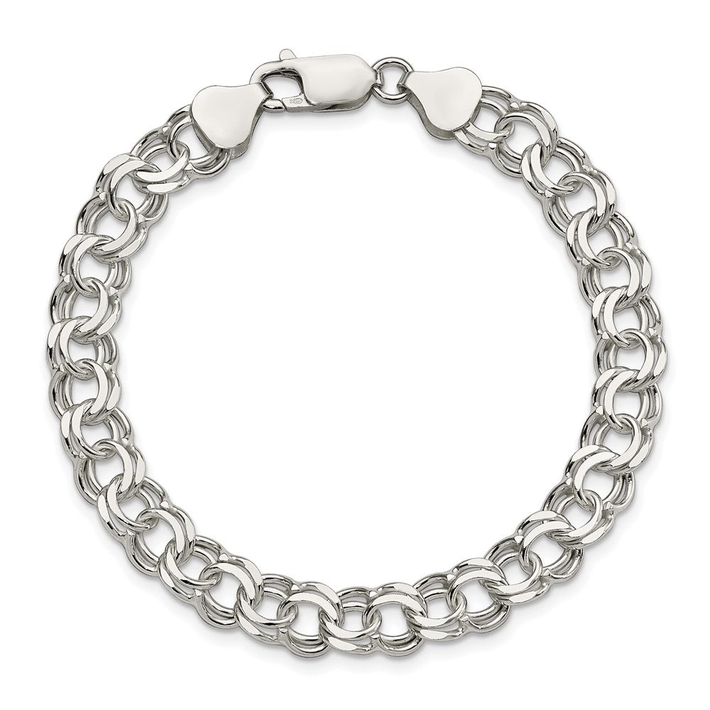Sterlingsilber 7.6mm Doppelt Glieder Charm Armband