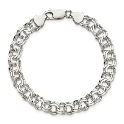 Sterlingsilber 7.6mm Doppelt Glieder Charm Armband