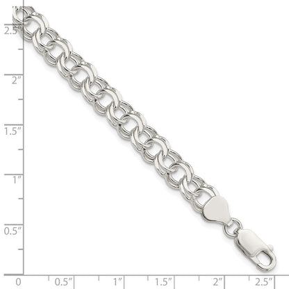 Sterlingsilber 7.6mm Doppelt Glieder Charm Armband