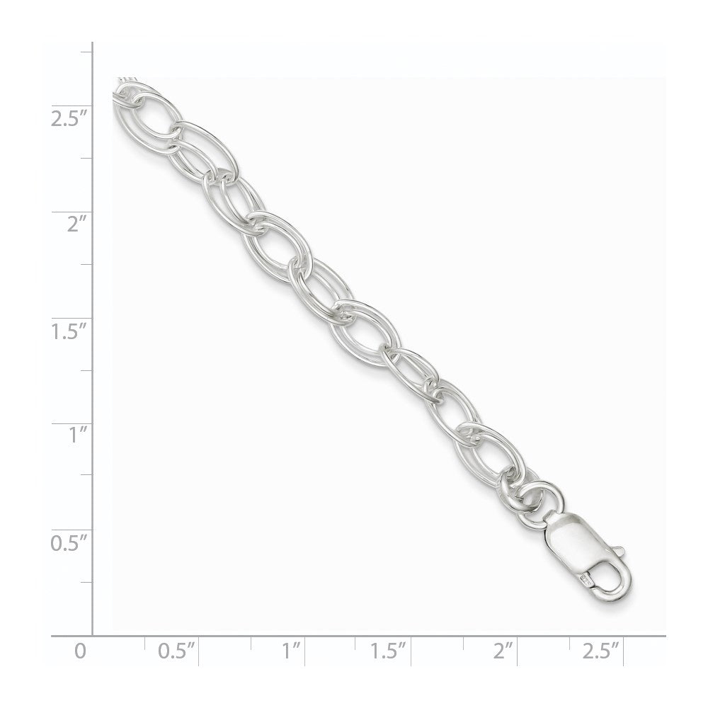 7.5 Zoll Sterlingsilber 6mm Doppelt Glieder Armband