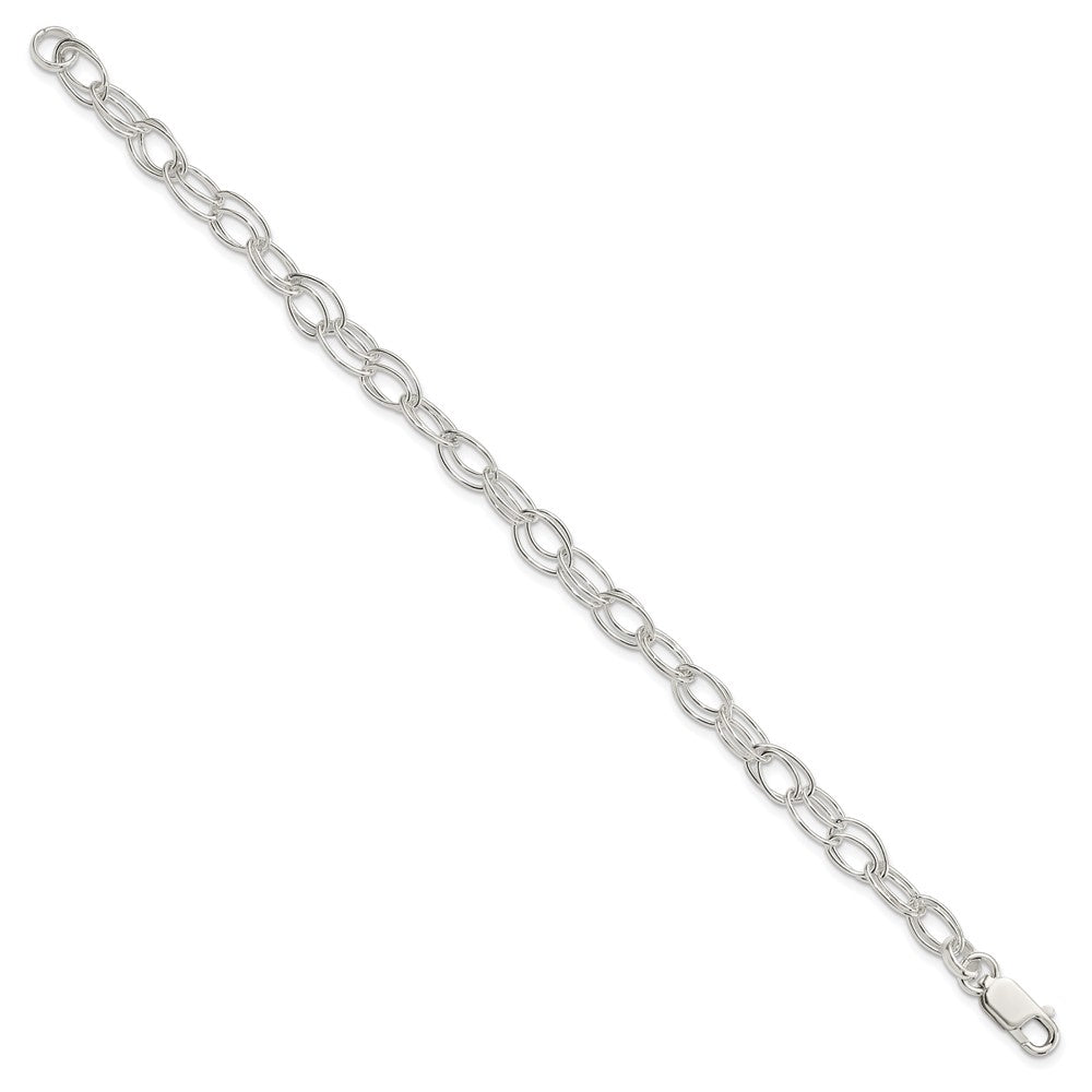 7.5 Zoll Sterlingsilber 6mm Doppelt Glieder Armband