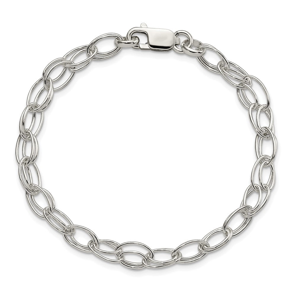 7.5 Zoll Sterlingsilber 6mm Doppelt Glieder Armband