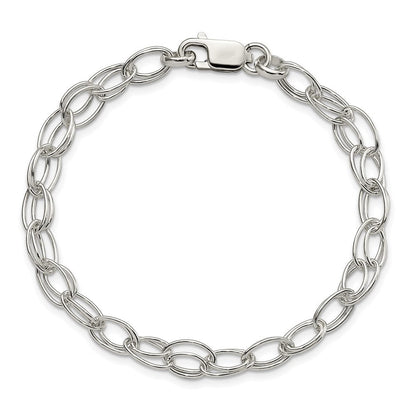 7.5 Zoll Sterlingsilber 6mm Doppelt Glieder Armband