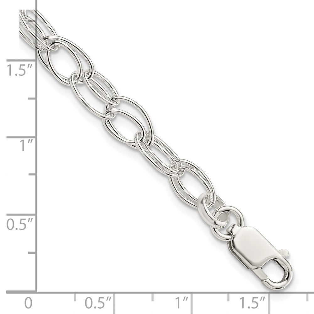 7.5 Zoll Sterlingsilber 6mm Doppelt Glieder Armband