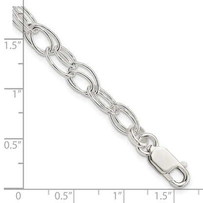 7.5 Zoll Sterlingsilber 6mm Doppelt Glieder Armband