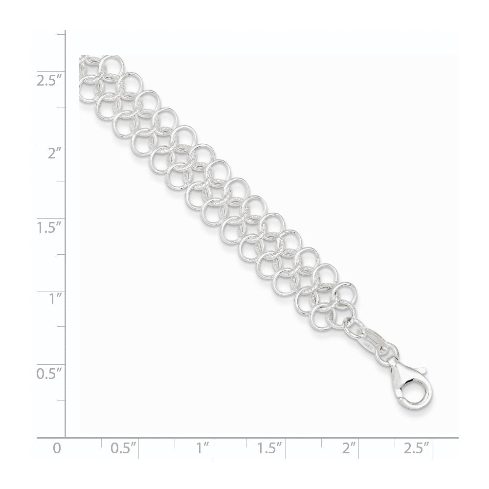 7.5 Zoll Sterlingsilber Fantasieglieder Armband