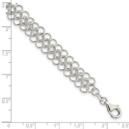 7.5 Zoll Sterlingsilber Fantasieglieder Armband