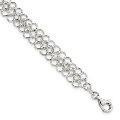 7.5 Zoll Sterlingsilber Fantasieglieder Armband
