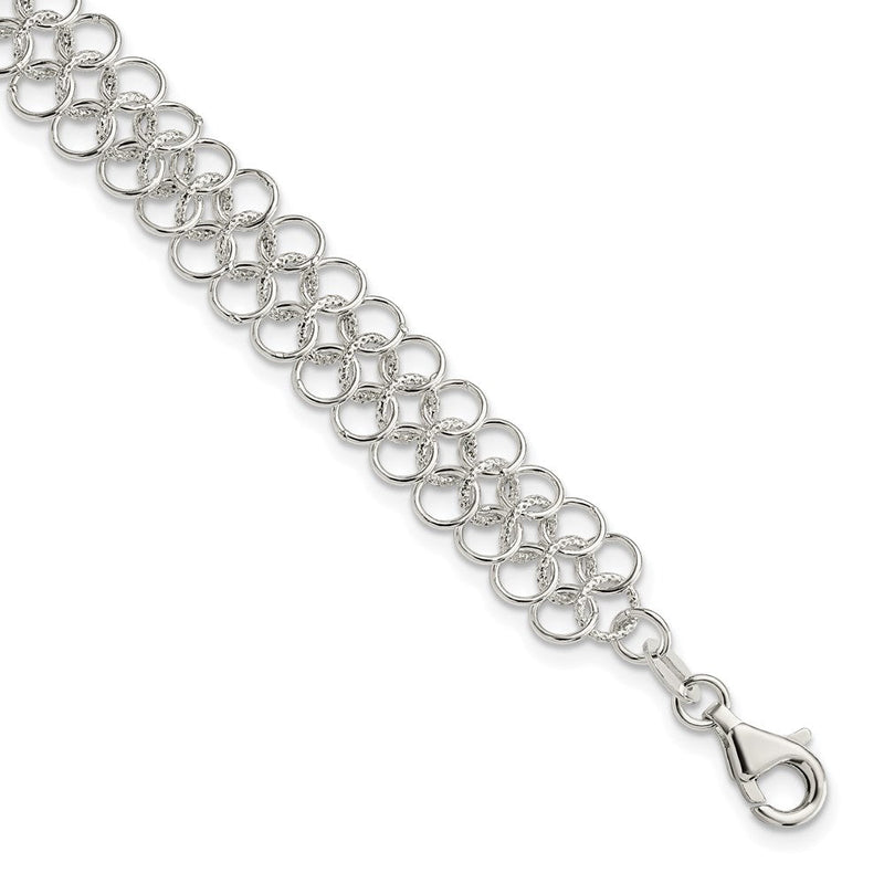 7.5 Zoll Sterlingsilber Fantasieglieder Armband
