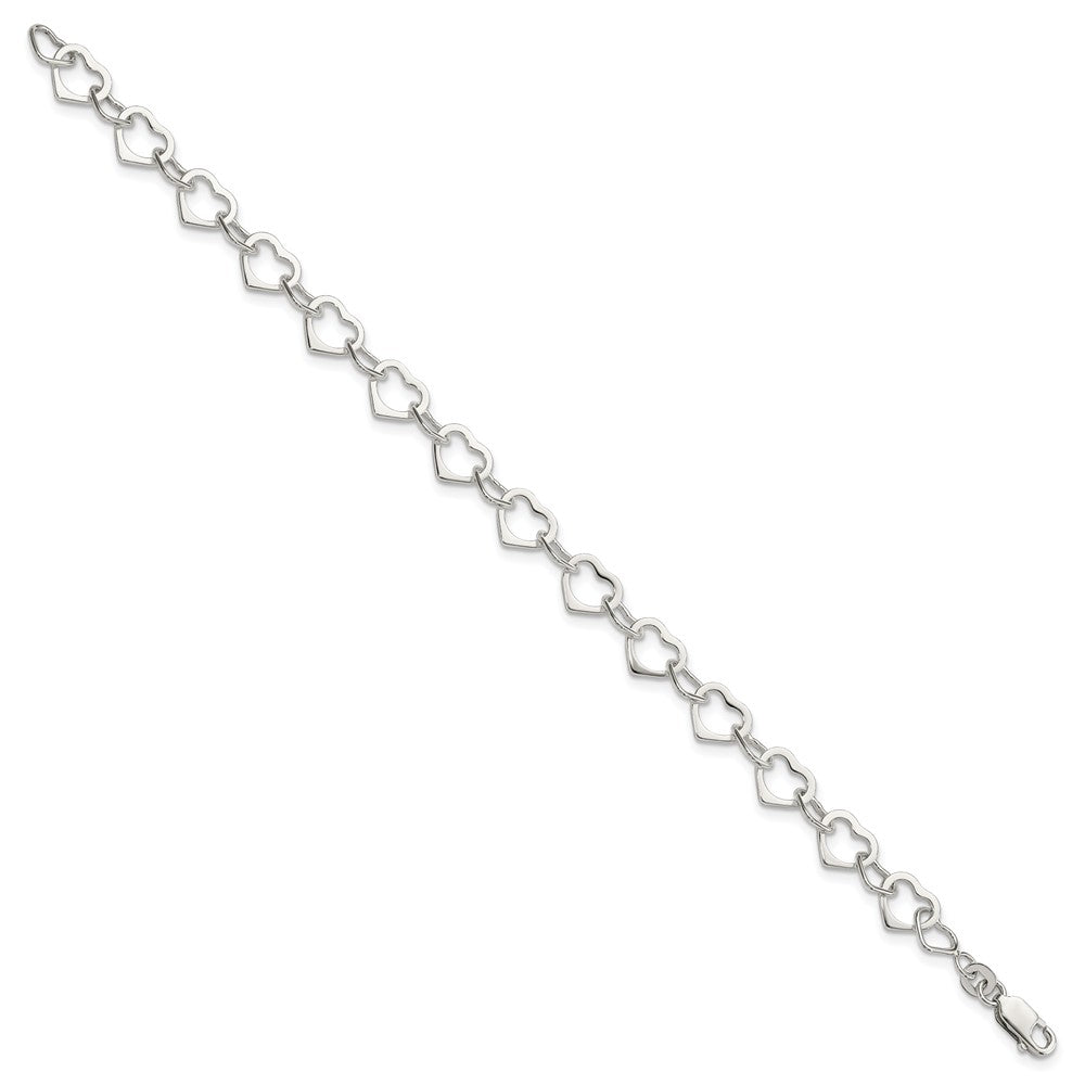 7.5 Zoll Sterlingsilber Herzen Armband