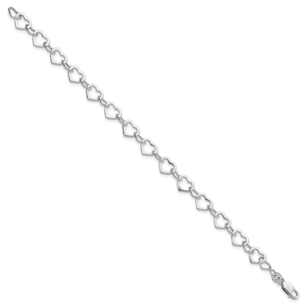 Sterlingsilber Rhodiniert Herzen Armband