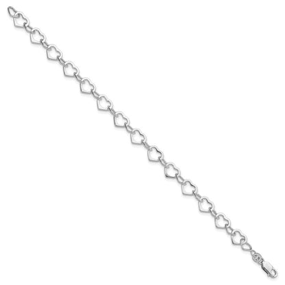 Sterlingsilber Rhodiniert Herzen Armband