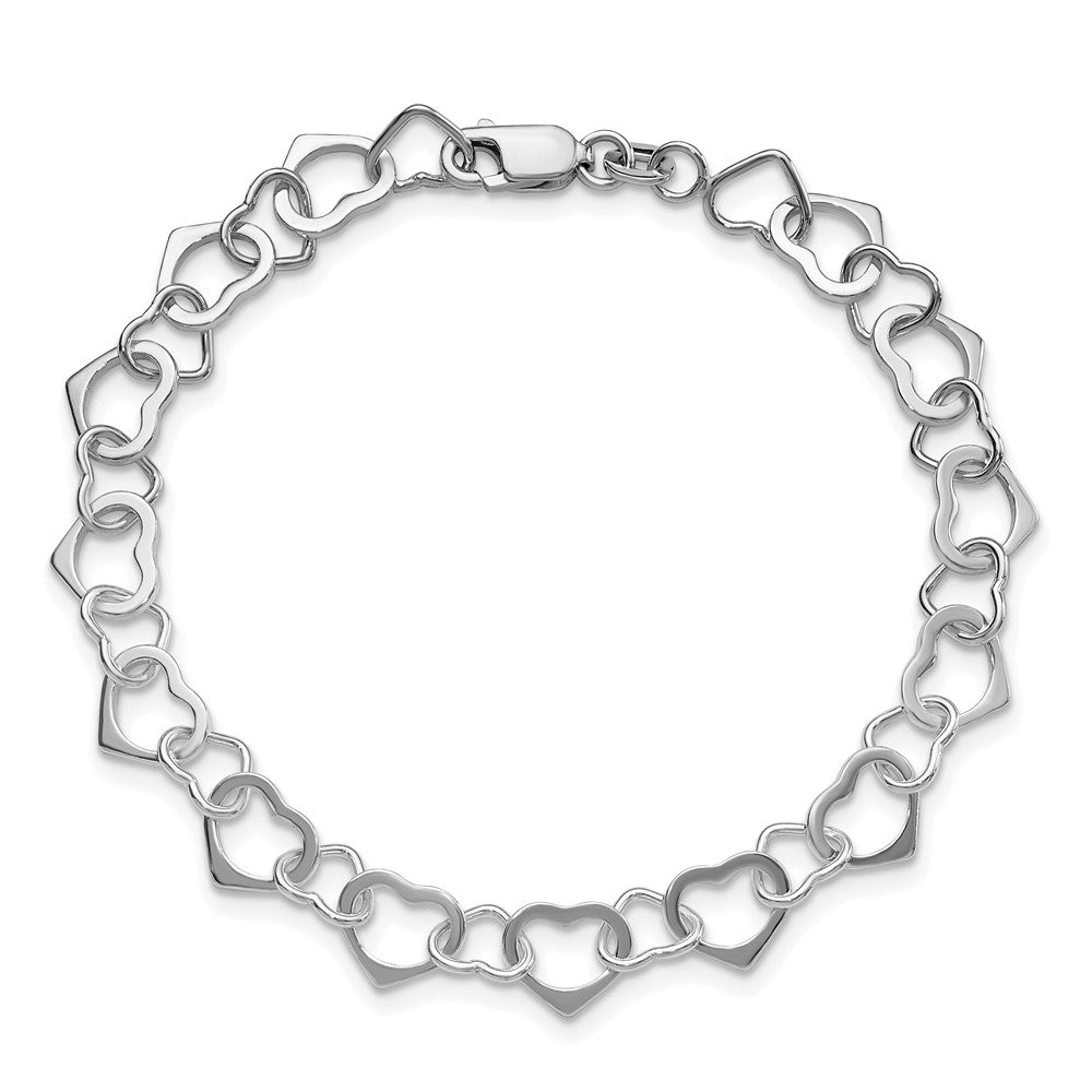Sterlingsilber Rhodiniert Herzen Armband