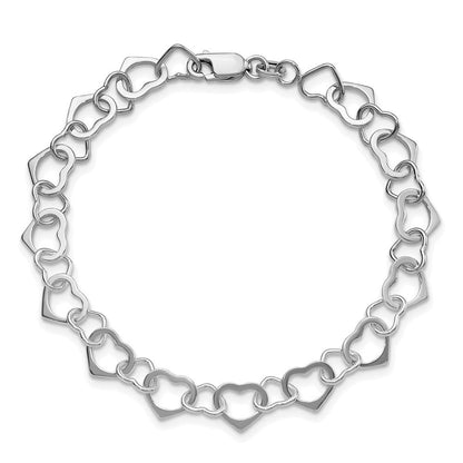 Sterlingsilber Rhodiniert Herzen Armband