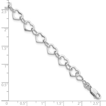 Sterlingsilber Rhodiniert Herzen Armband