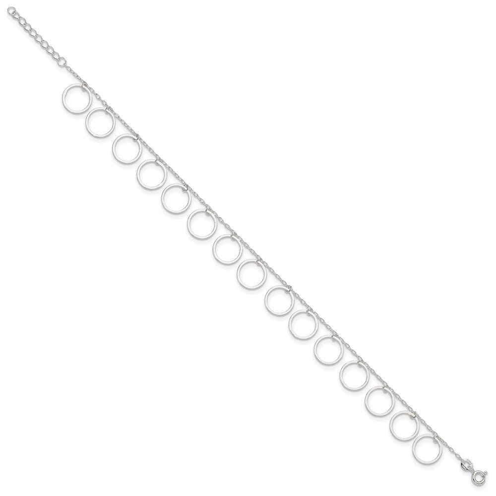 Sterlingsilber Hängend Kreise Fußkettchen