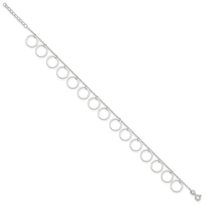 Sterlingsilber Hängend Kreise Fußkettchen
