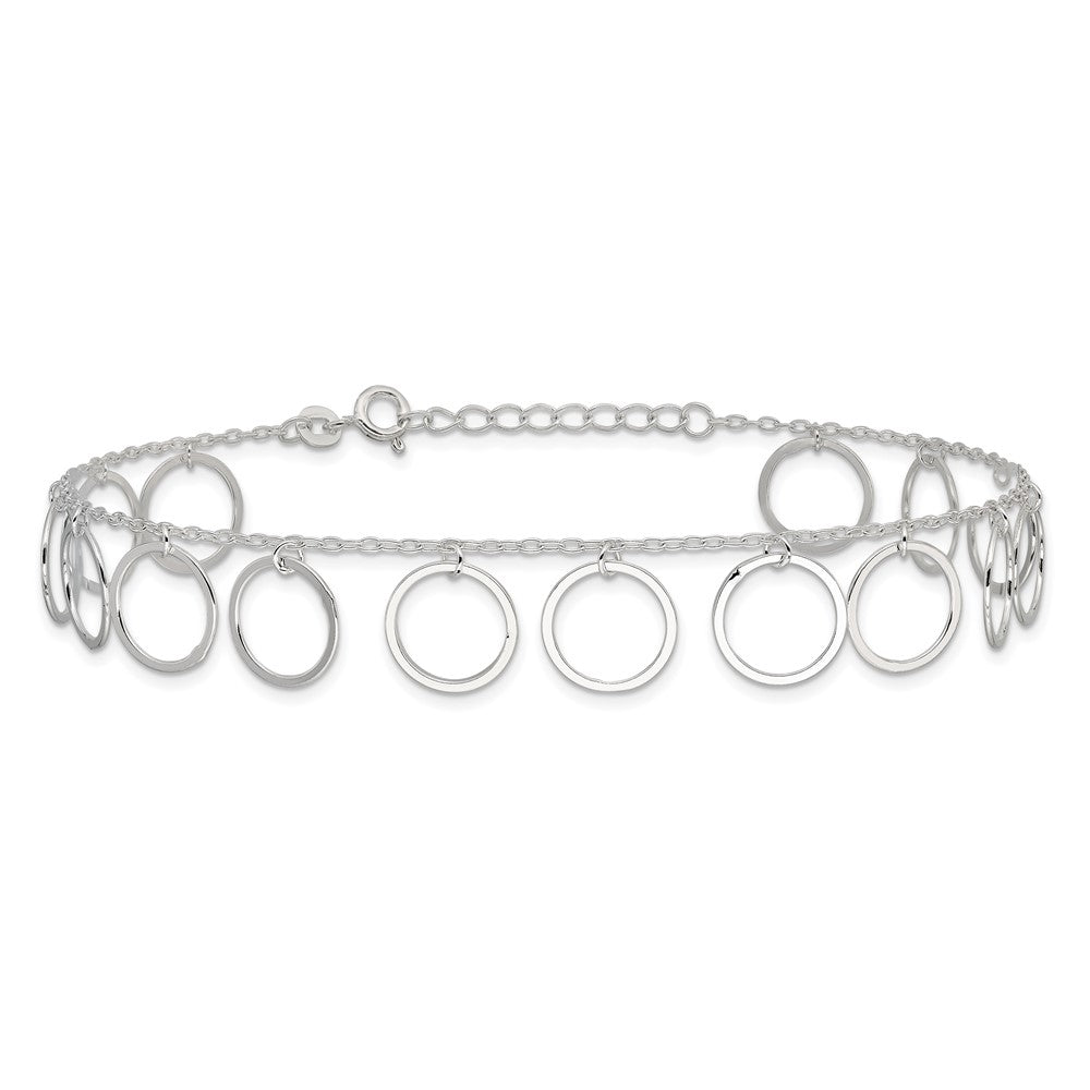 Sterlingsilber Hängend Kreise Fußkettchen