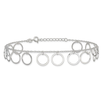 Sterlingsilber Hängend Kreise Fußkettchen