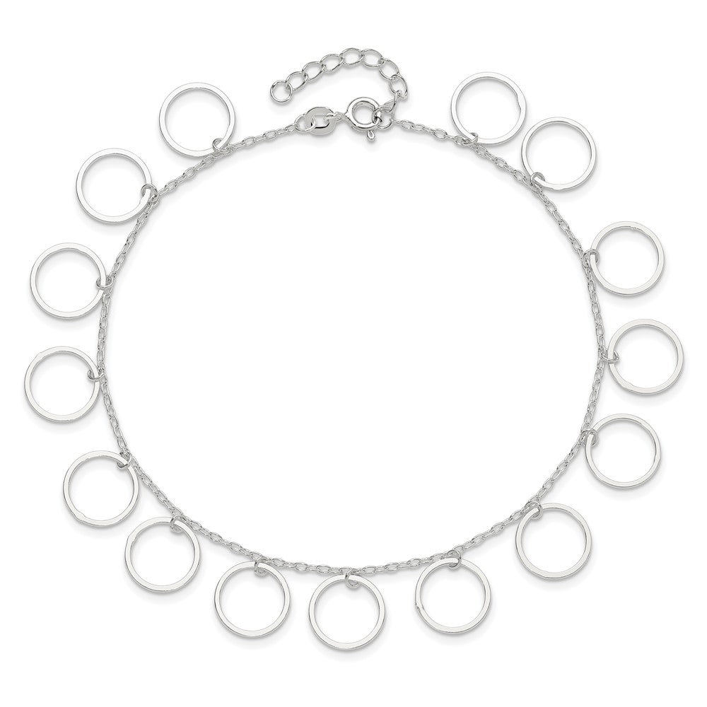 Sterlingsilber Hängend Kreise Fußkettchen