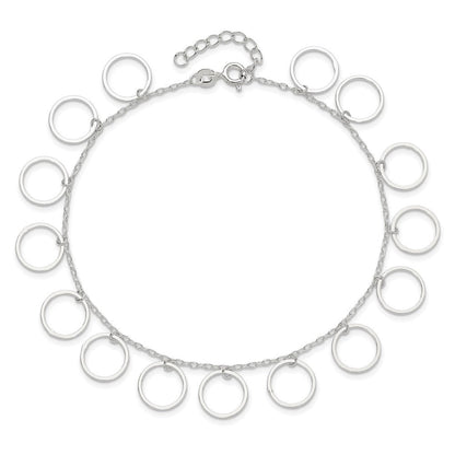 Sterlingsilber Hängend Kreise Fußkettchen