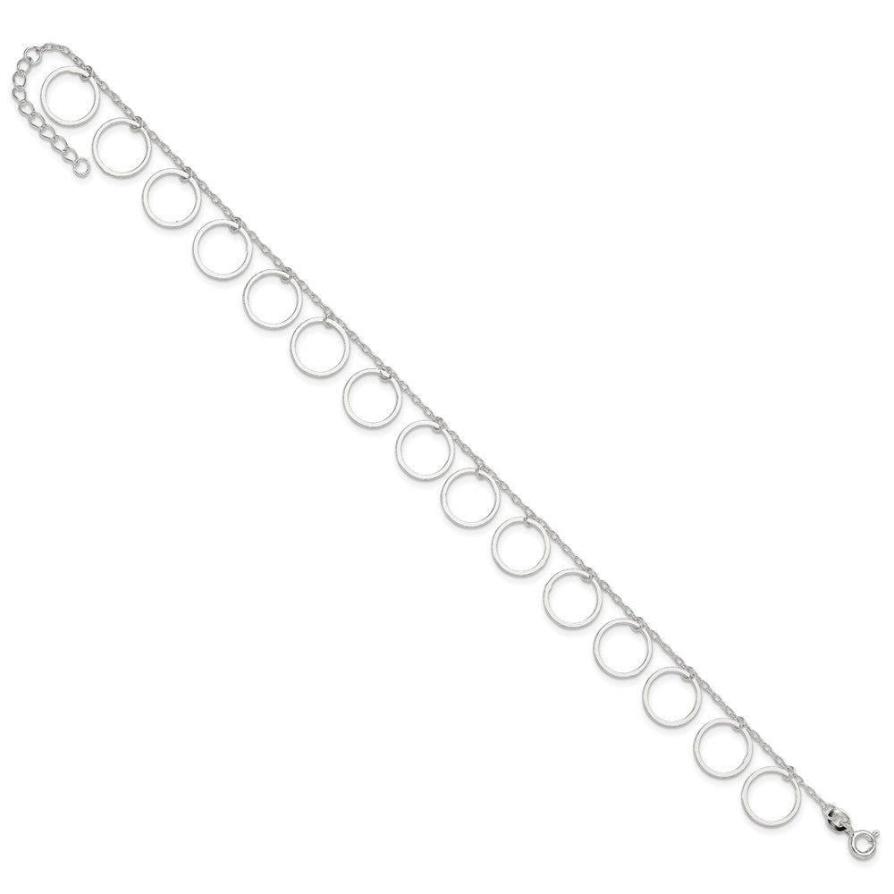 Sterlingsilber Hängend Kreise Fußkettchen