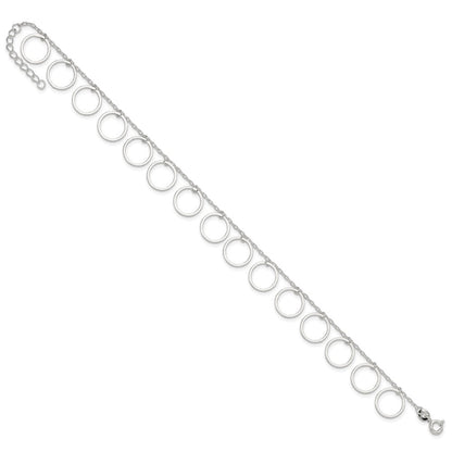 Sterlingsilber Hängend Kreise Fußkettchen
