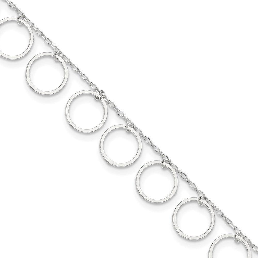 Sterlingsilber Hängend Kreise Fußkettchen