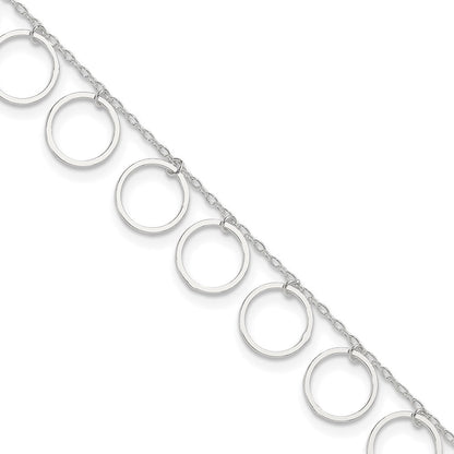 Sterlingsilber Hängend Kreise Fußkettchen