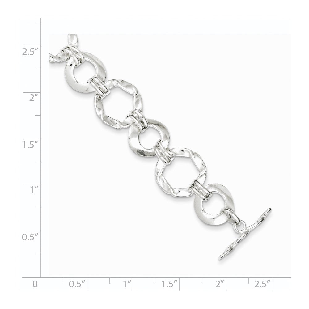 7.5 Zoll Sterlingsilber Fantasie Kreis Glieder Armband