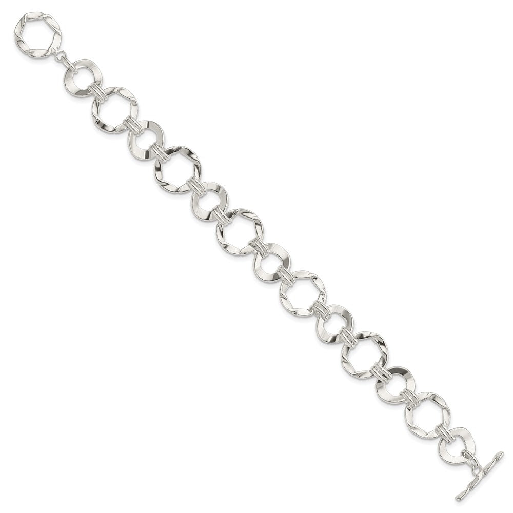 7.5 Zoll Sterlingsilber Fantasie Kreis Glieder Armband