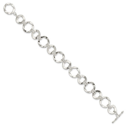 7.5 Zoll Sterlingsilber Fantasie Kreis Glieder Armband