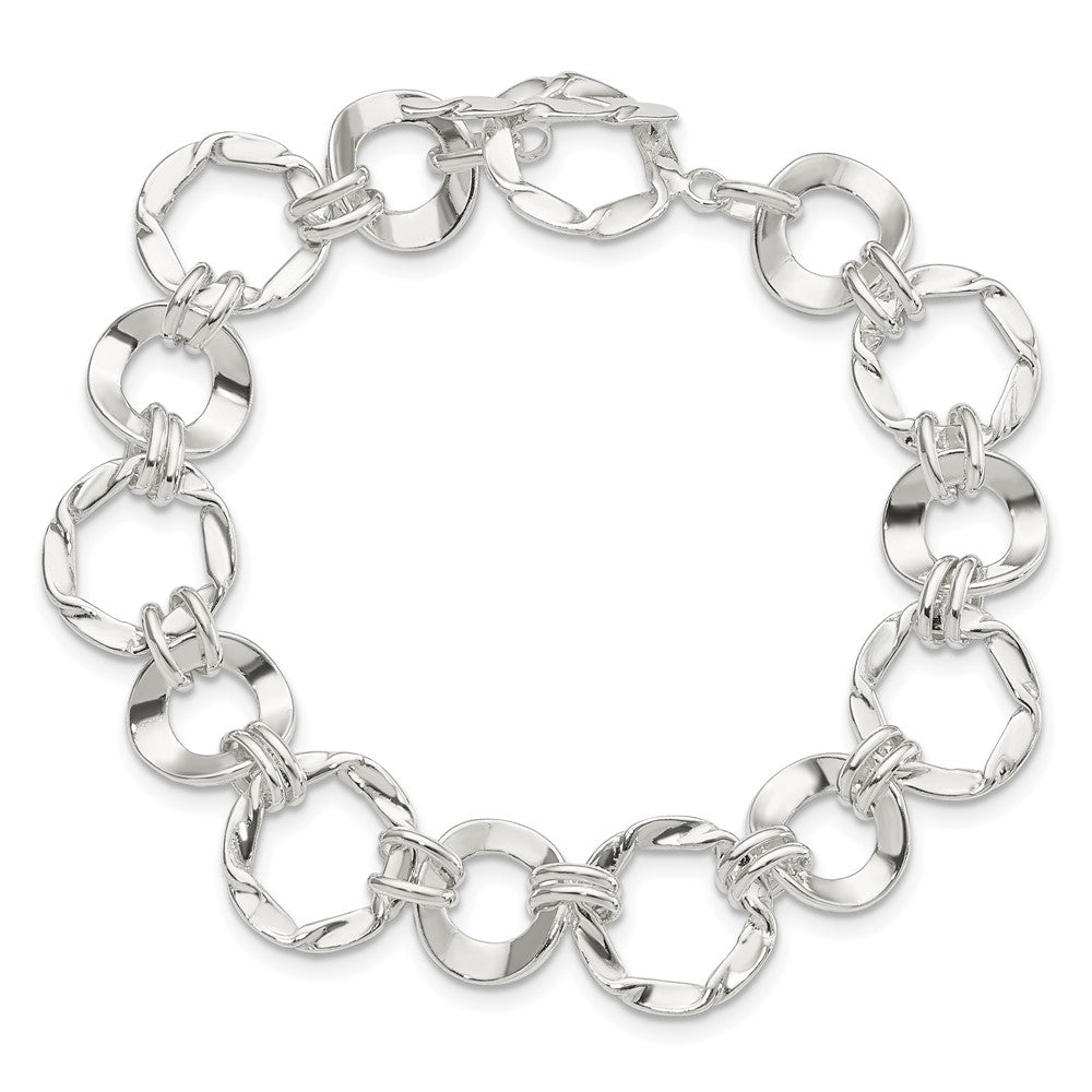 7.5 Zoll Sterlingsilber Fantasie Kreis Glieder Armband