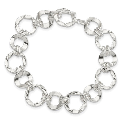 7.5 Zoll Sterlingsilber Fantasie Kreis Glieder Armband