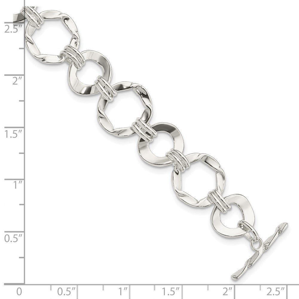 7.5 Zoll Sterlingsilber Fantasie Kreis Glieder Armband