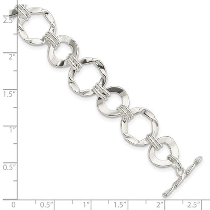 7.5 Zoll Sterlingsilber Fantasie Kreis Glieder Armband