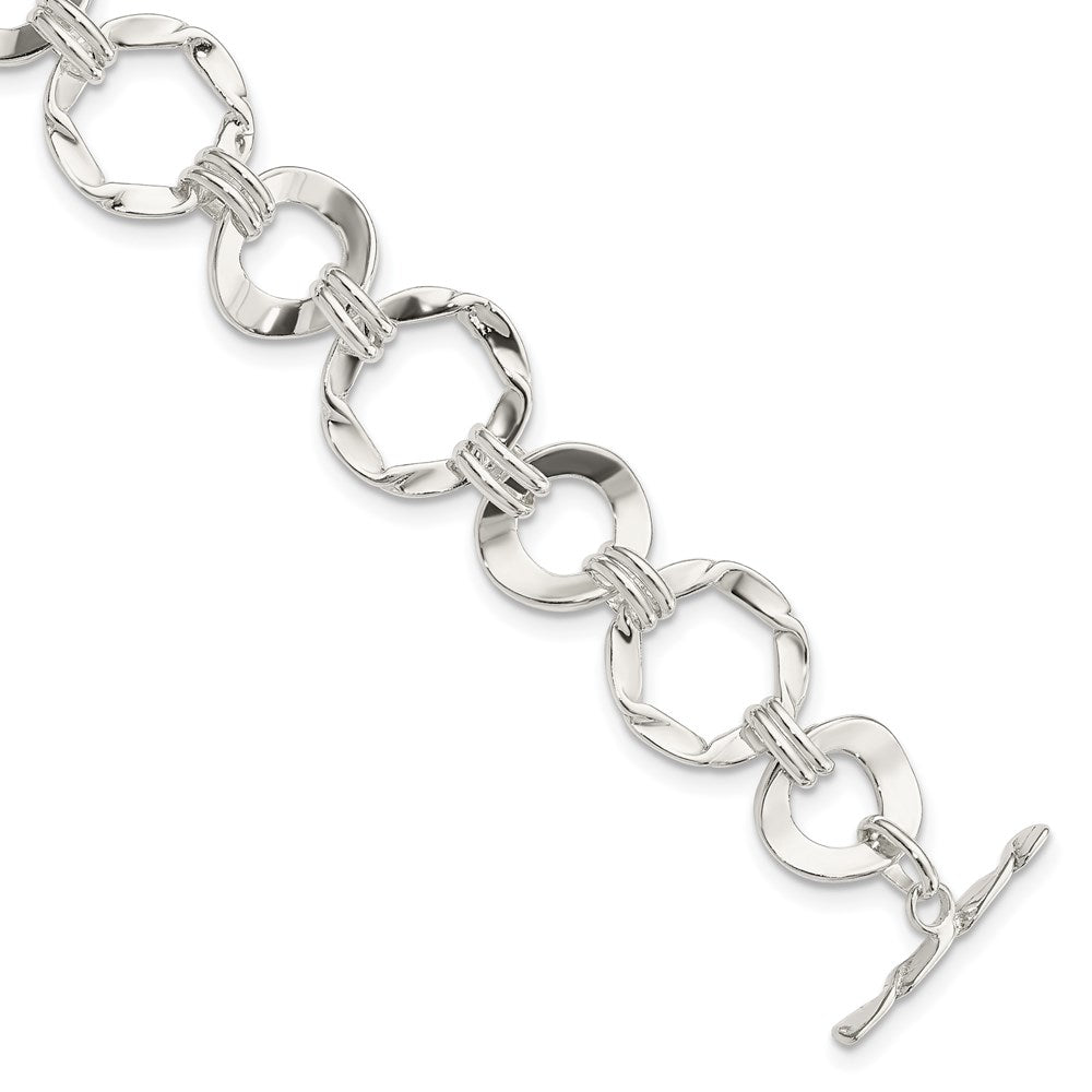 7.5 Zoll Sterlingsilber Fantasie Kreis Glieder Armband