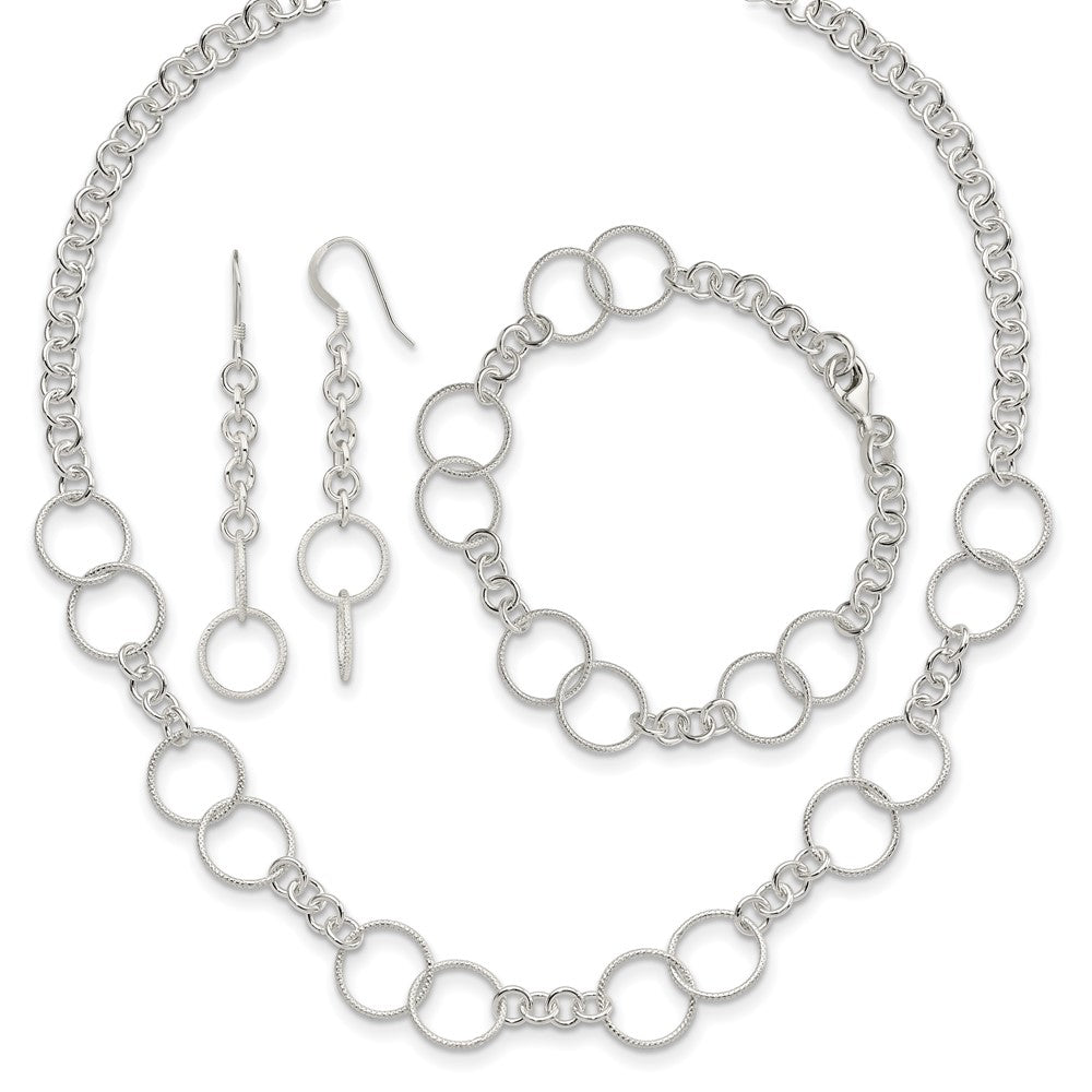 18 Zoll Sterlingsilber Halskette, Armband und Ohrring Set