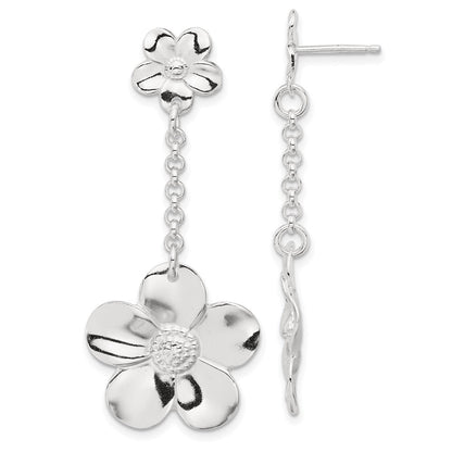 Sterlingsilber Blumen Halskette und Ohrring Set