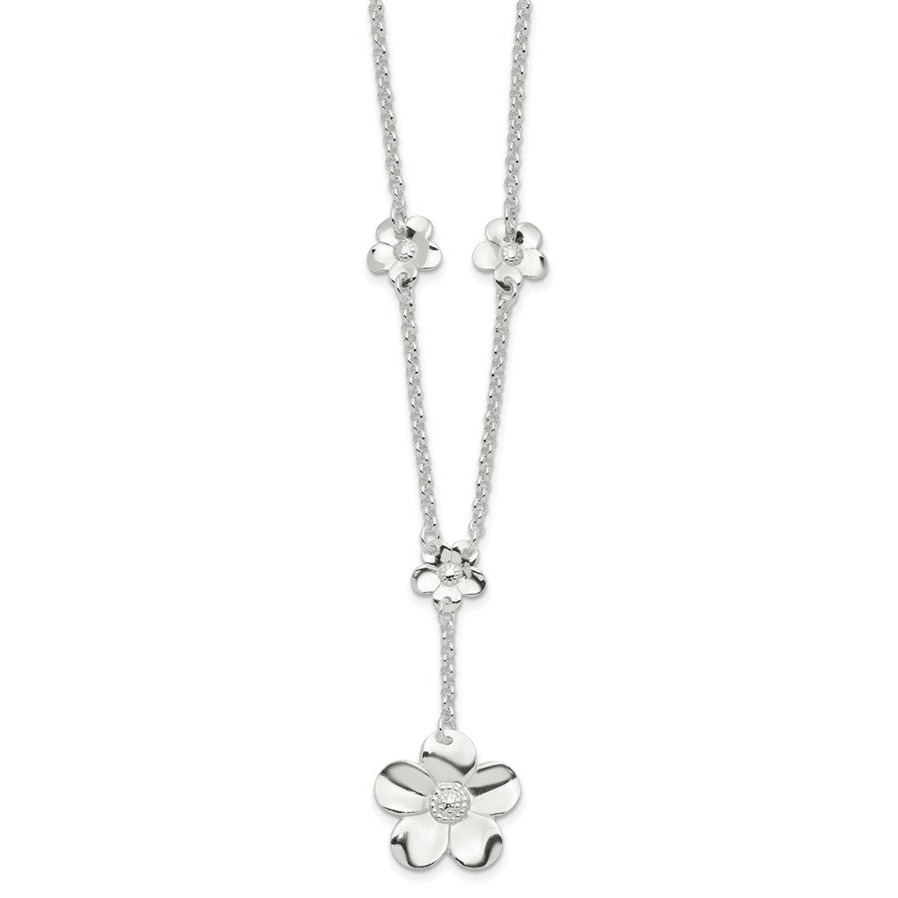 Sterlingsilber Blumen Halskette und Ohrring Set