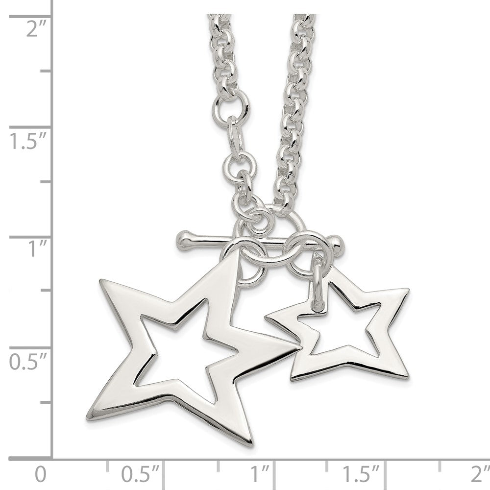 Sterlingsilber Fantasie Sterne Halskette